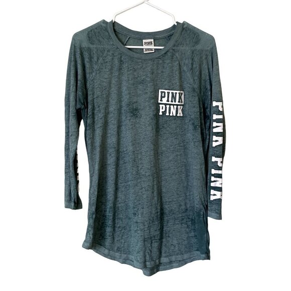 PINK Victoria's Secret Tops - PINK Victoria's Secret green long sleeved crewneck top comfortable warm